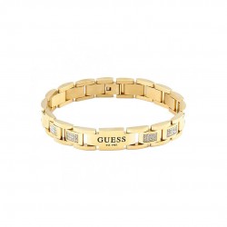 PULSERA DE ACERO GUESS CHAPA EN ORO