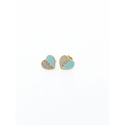 PENDIENTES GUESS ACERO TURQUESA LOVELY GUESS CHAPADO                  