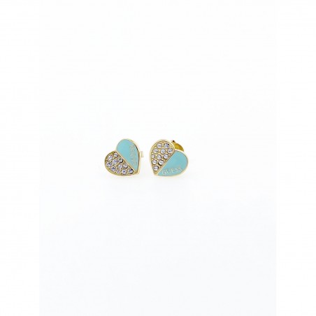 PENDIENTES GUESS ACERO TURQUESA LOVELY GUESS CHAPADO                  
