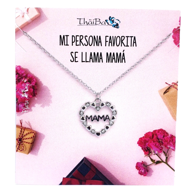 GARGANTILLA THAIBA  PLATA MAMA MI PERSONA FAVORITA                    