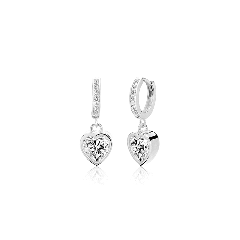 PENDIENTES PLATA COSAR CORAZON CIRCONITAS                             