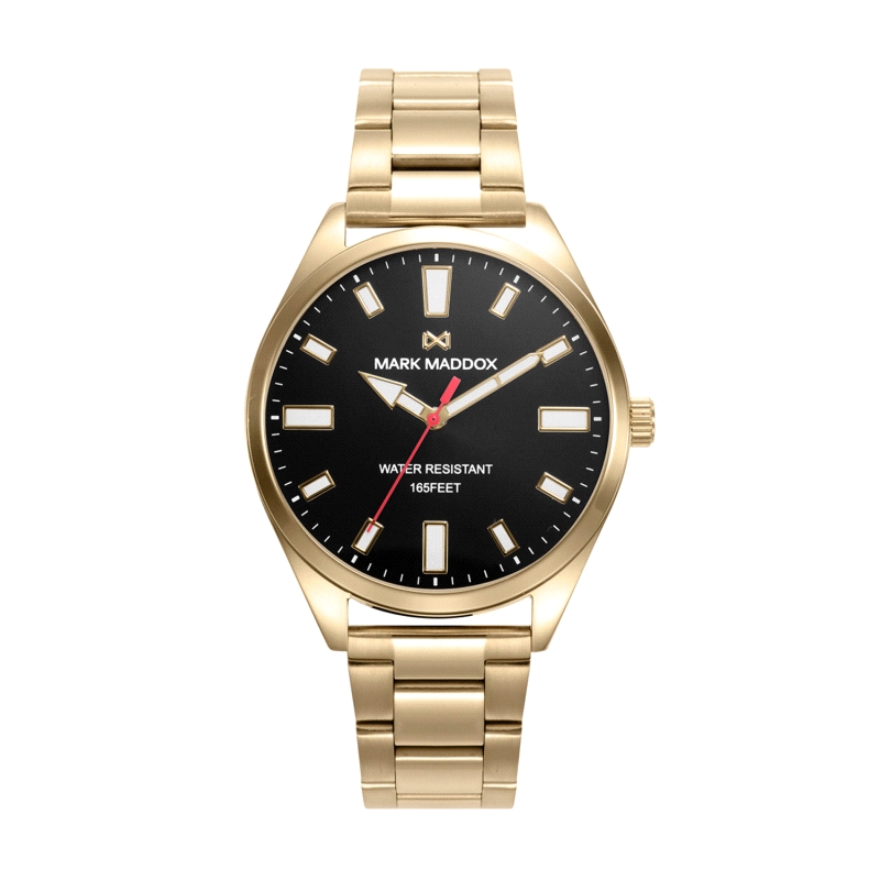 RELOJ MARK MADDOX CABALLERO ACERO IP DORADO HM1012-96                 