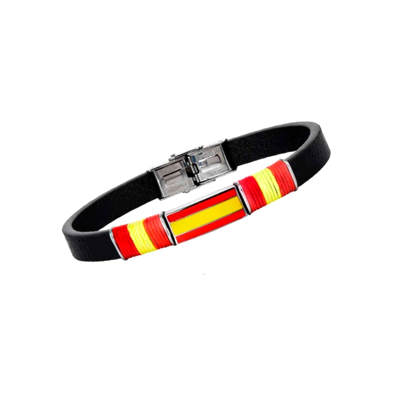 PULSERA ACERO CABALLERO BANDERA ESPAÑA                                