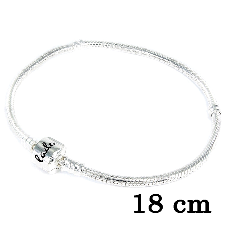 PULSERA ABALORIOS DE PLATA 18CM