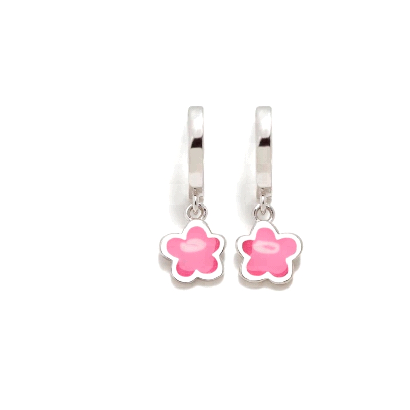 PENDIENTES PLATA AGATHA RUIZ DE LA PRADA FLOR AQUA ROSAS              