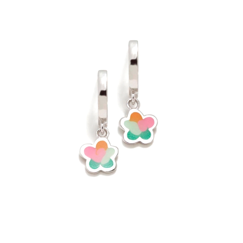 PENDIENTES PLATA AGATHA RUIZ DE LA PRADA FLOR AQUA PASTELES           