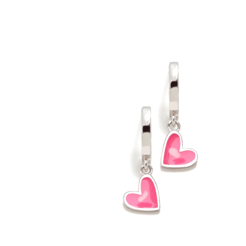 PENDIENTES PLATA AGATHA RUIZ DE LA PRADA CORAZON AQUA FUCSIAS         