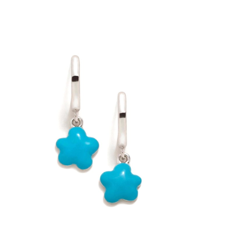 PENDIENTES PLATA AGATHA RUIZ DE LA PRADA ABECEDARIO FLOR AZUL         