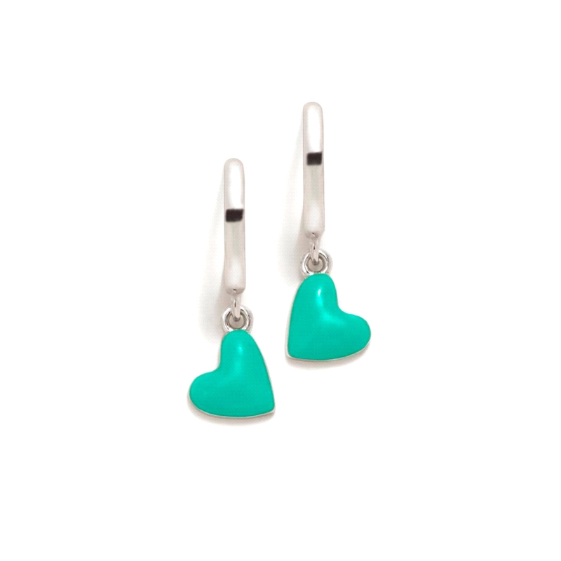 PENDIENTES PLATA AGATHA RUIZ DE LA PRADA ABECEDARIO CORAZON MENTA     