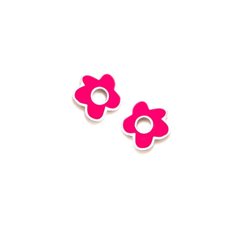 PENDIENTES PLATA AGATHA RUIZ DE LA PRADA FLOR FUCSIA                  