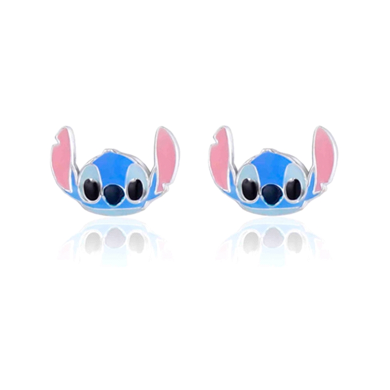 PENDIENTES PLATA DISNEY STITCH ESMALTE                                