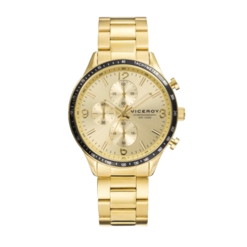 RELOJ VICEROY CABALLERO CRONOGRAFO ACERO DORADO 401141-95             