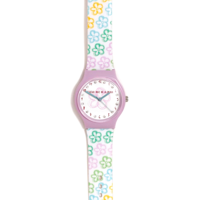 RELOJ AGATHA RUIZ DE LA PRADA FLIP FLORES GARABATO CON BRILLANTES     