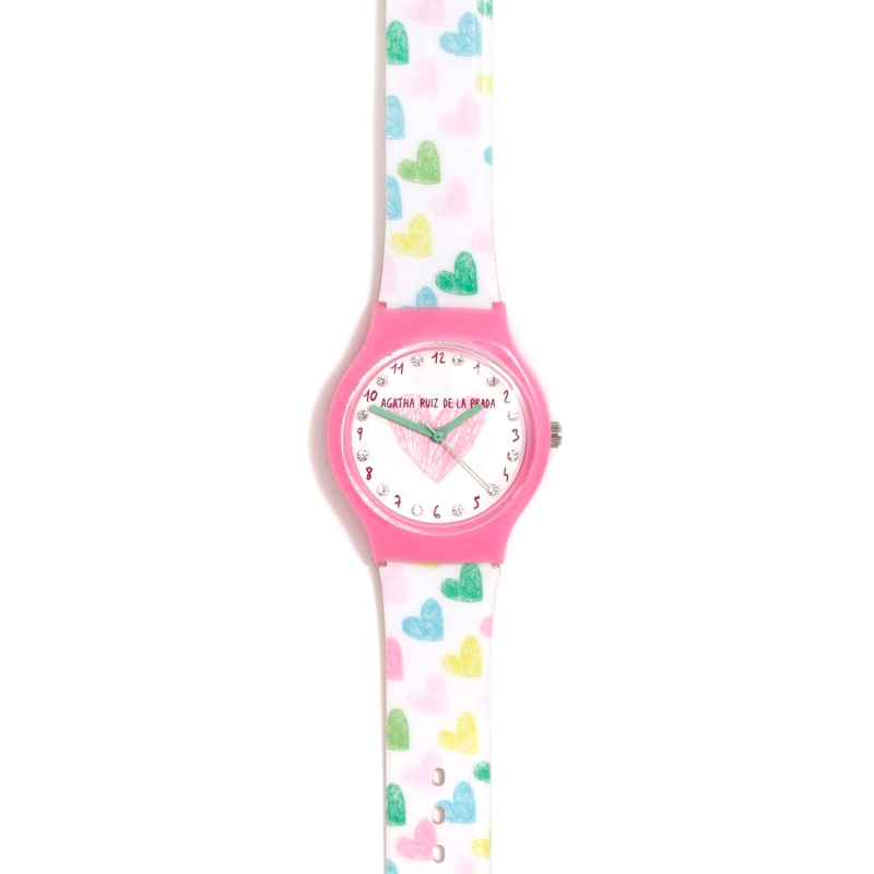 RELOJ AGATHA RUIZ DE LA PRADA FLIP CORAZONES GARABATO CON BRILLANTES  