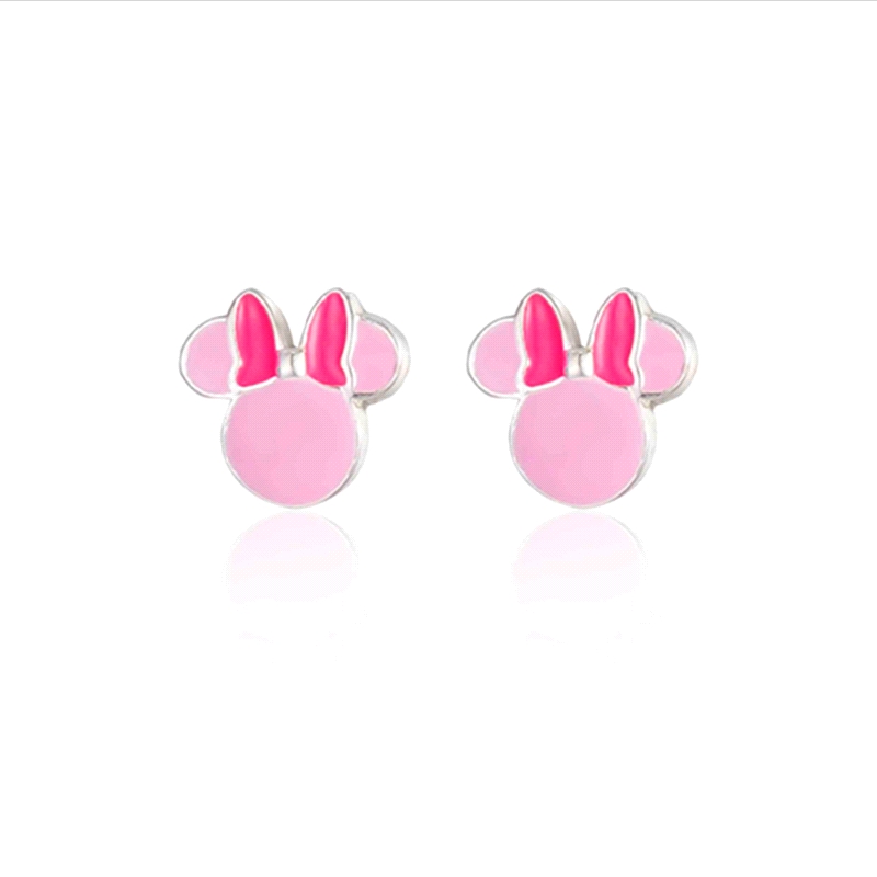 PENDIENTES PLATA DISNEY MINNIE MOUSE ESMALTE                          