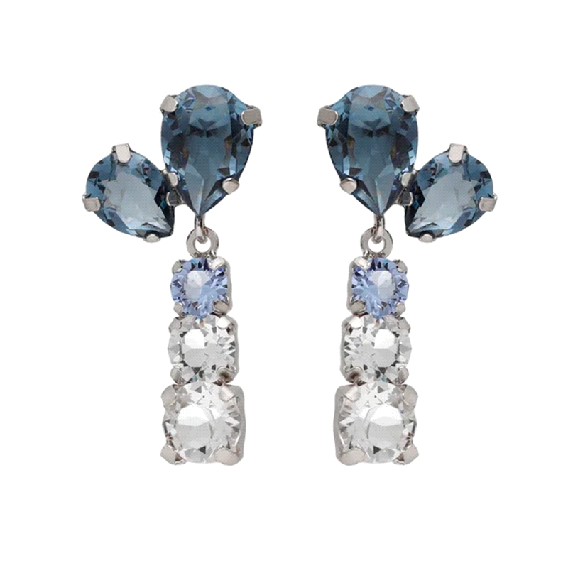 PENDIENTES PLATA VICTORIA CRUZ ILLUME LAGRIMAS CRISTAL AZUL A5003-18HT