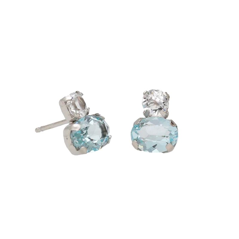 PENDIENTES PLATA VICTORIA CRUZ CLARITY CRISTAL AZUL A5034-91HT        