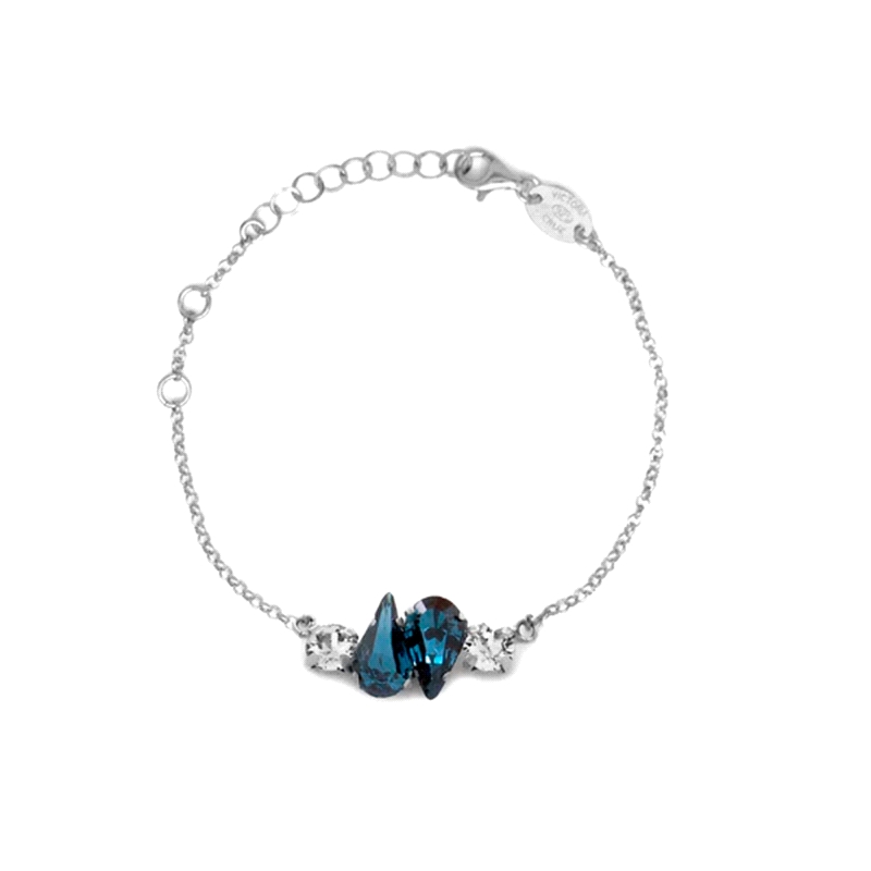 PULSERA PLATA VICTORIA CRUZ DROP DEMIN BLUE                           