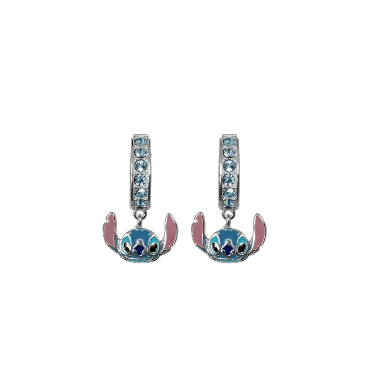 PENDIENTES PLATA DISNEY STITCH CRISTALES Y ESMALTE                    