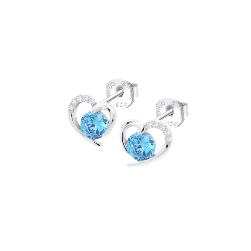 PENDIENTES LOTUS SILVER SEÑORA CORAZON AGUAMARINA LP3106-4/3          