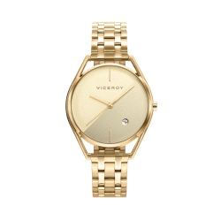 RELOJ ACERO IP DORADO BRAZALETE SRA VA
