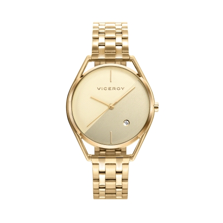 RELOJ ACERO IP DORADO BRAZALETE SRA VA