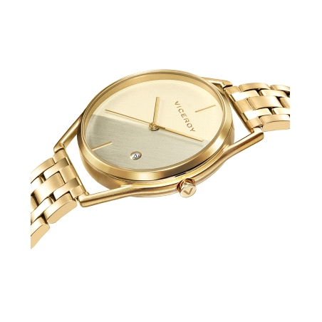 RELOJ ACERO IP DORADO BRAZALETE SRA VA