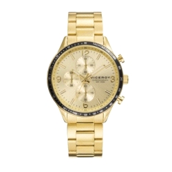 RELOJ VICEROY CABALLERO CRONOGRAFO ACERO DORADO 401141-95