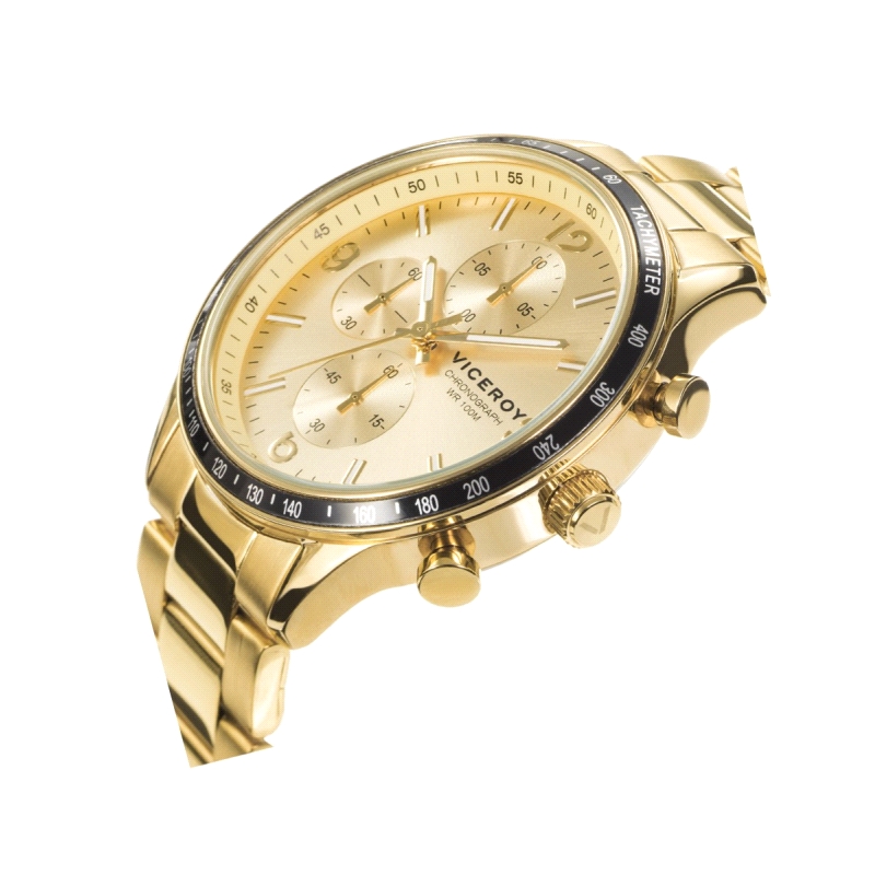 RELOJ VICEROY CABALLERO CRONOGRAFO ACERO DORADO 401141-95