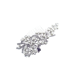 Peina para novias de Rodio y Circonita Blanca