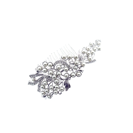 Peina para novias de Rodio y Circonita Blanca