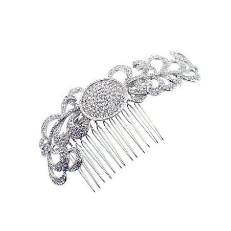 Peina para novias de Rodio y Circonita Blanca