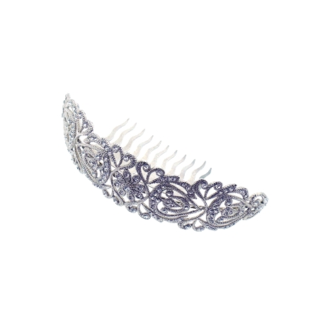 Peina para novias de Rodio y Circonita Blanca