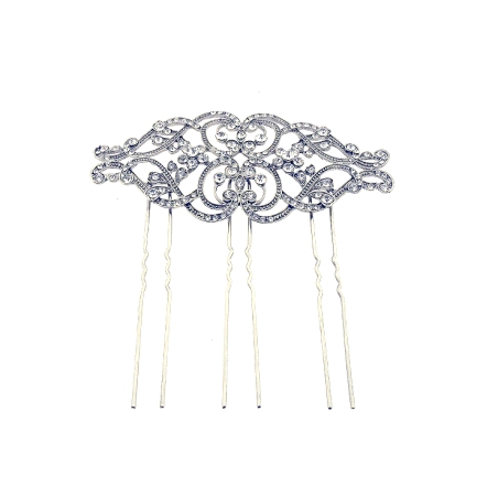 Peina para novias de Rodio y Circonita Blanca