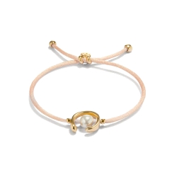 PULSERA RODIO UNO DE 50 SER DIFERENE SALMON DORADO