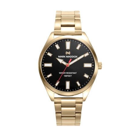 RELOJ MARK MADDOX CABALLERO ACERO IP DORADO HM1012-96