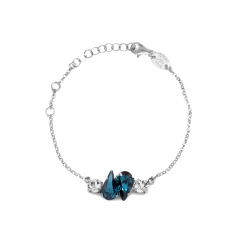 PULSERA PLATA VICTORIA CRUZ DROP DEMIN BLUE