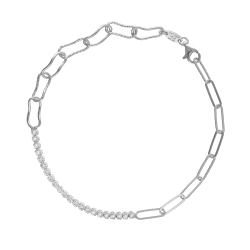PULSERA PLATA VICTORIA CRUZ CONNECT ESLABONES