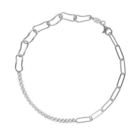 PULSERA PLATA VICTORIA CRUZ CONNECT ESLABONES