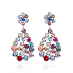 PENDIENTES PLATA VICTORIA CRUZ ANTONELLA MULTICOLOR
