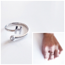 SORTIJA PLATA INICIAL H