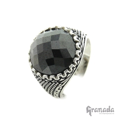 Sello de Plata con Circonita negra