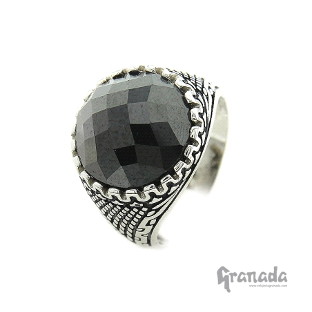 Sello de Plata con Circonita negra