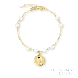 PULSERA PLATA Y PERLAS VIRGEN NIÑA