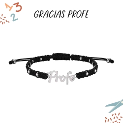 PULSERA PLATA MACRAMÉ PROFE