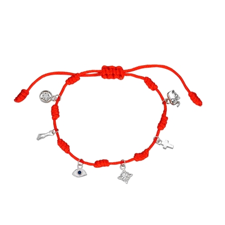 PULSERA PLATA 7 NUDOS ABALORIOS PROTECCION