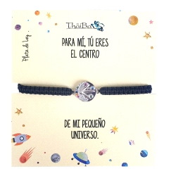 PULSERA THAIBA PLATA Y MACRAMÉ CENTRO UNIVERSO