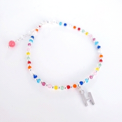 PULSERA PLATA THAIBA MULTICOLOR LETRA H