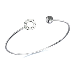 PULSERA PLATA BOBÖ RIGIDA ESTRELLAS PERSONALIZADA