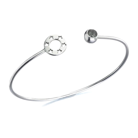 PULSERA PLATA BOBÖ RIGIDA ESTRELLAS PERSONALIZADA